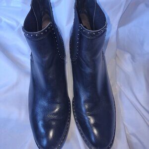 Paul Green Black Leather Studded Chelsea Boots Sz 6.5